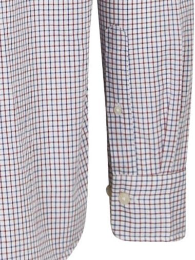 Gant Casual Overhemd Poplin Ruit Blauw Rood