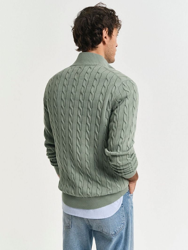 Gant Half-Zip Pullover Cable Groen