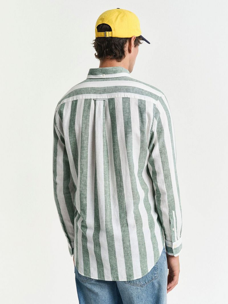 Gant Overhemd Streep Bold Linnen Groen