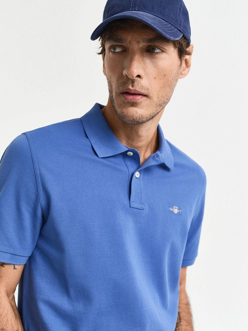 Gant Shield Piqué Poloshirt Kobaltblauw