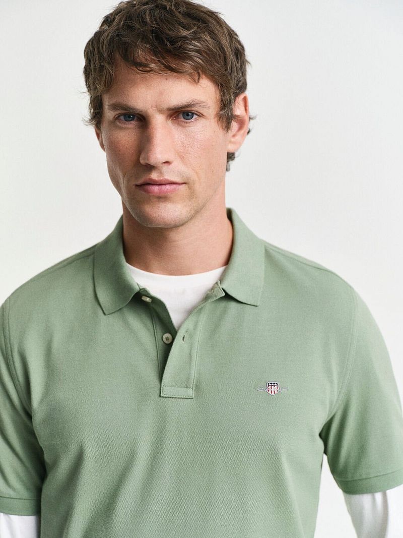 Gant Shield Piqué Poloshirt Groen