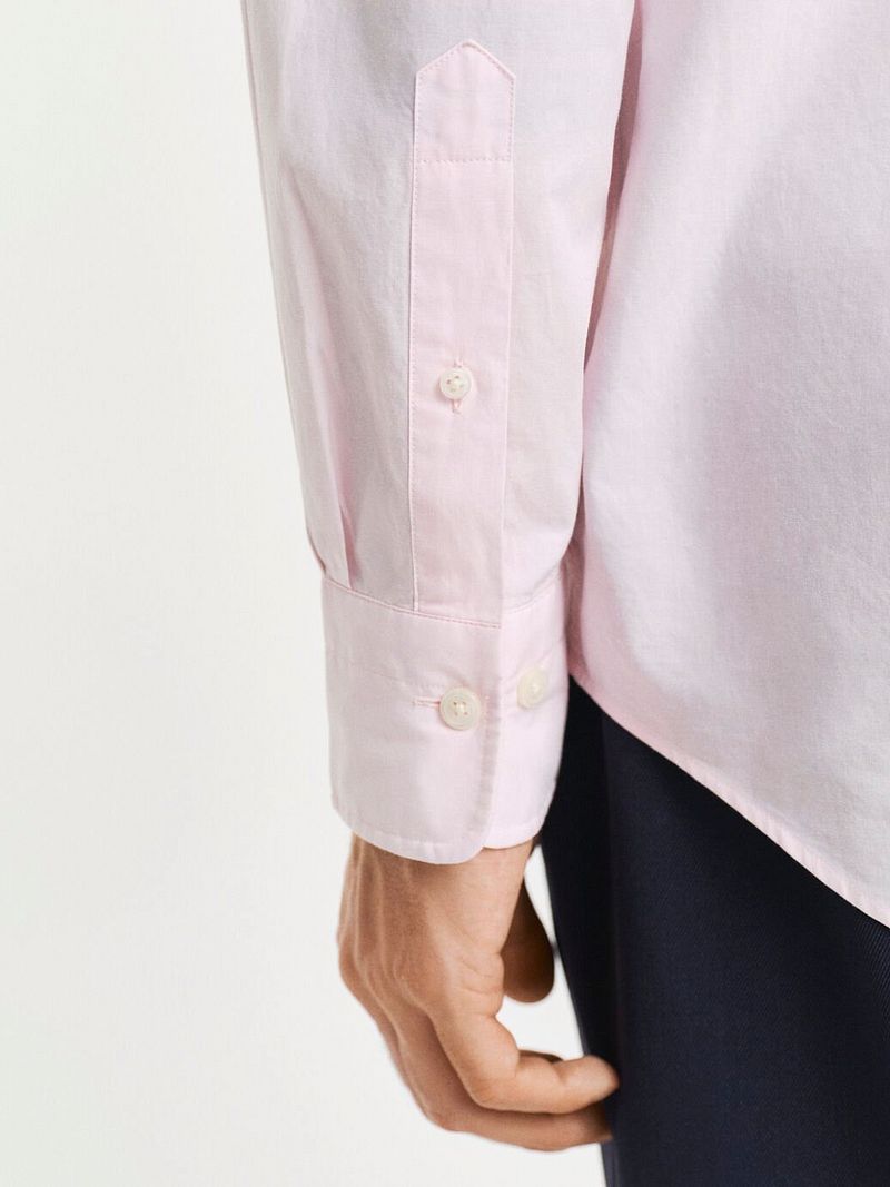 Gant Poplin Banker Overhemd Streep Lichtroze