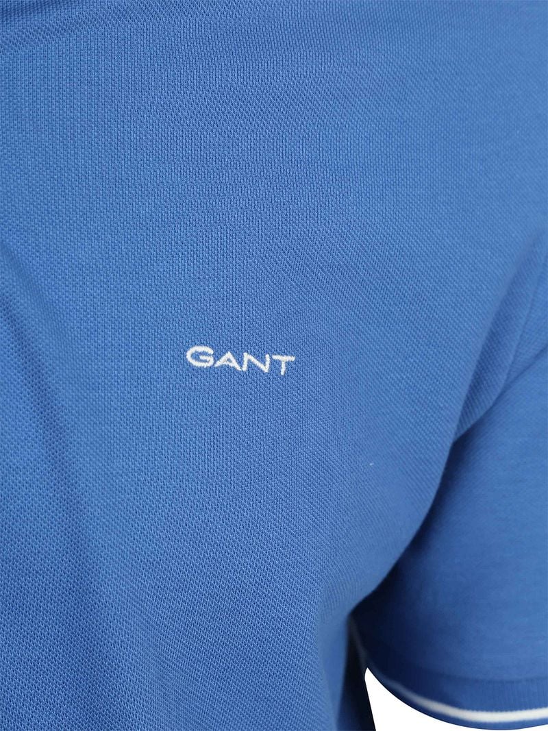 Gant Tipping Piqué Poloshirt Blau - Größe 3XL günstig online kaufen