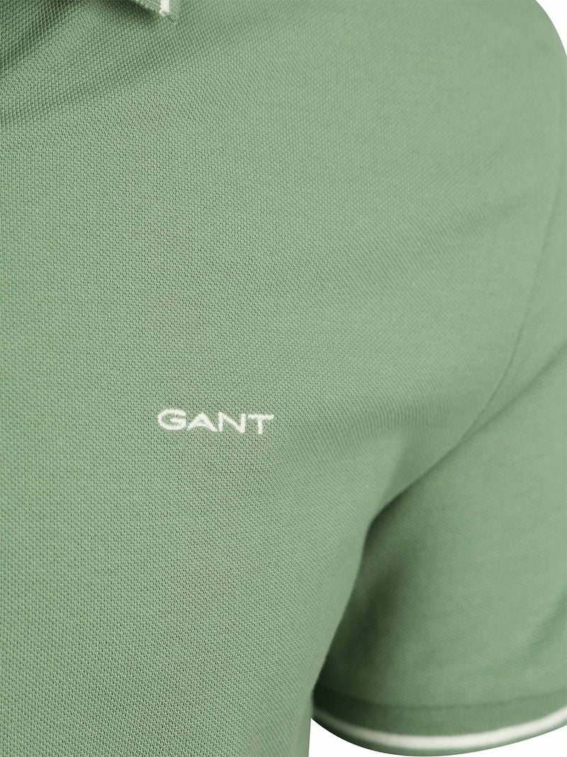 Gant Tipping Piqué Poloshirt Grün - Größe 4XL günstig online kaufen