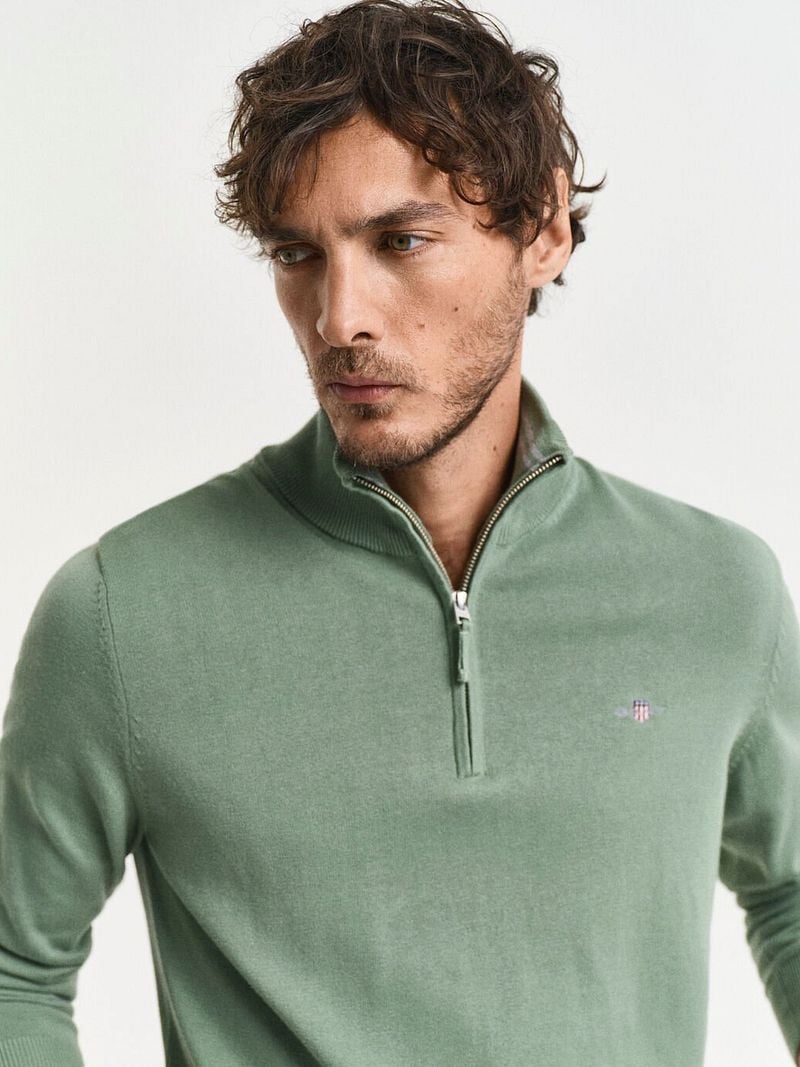 Gant Half Zip Trui Groen