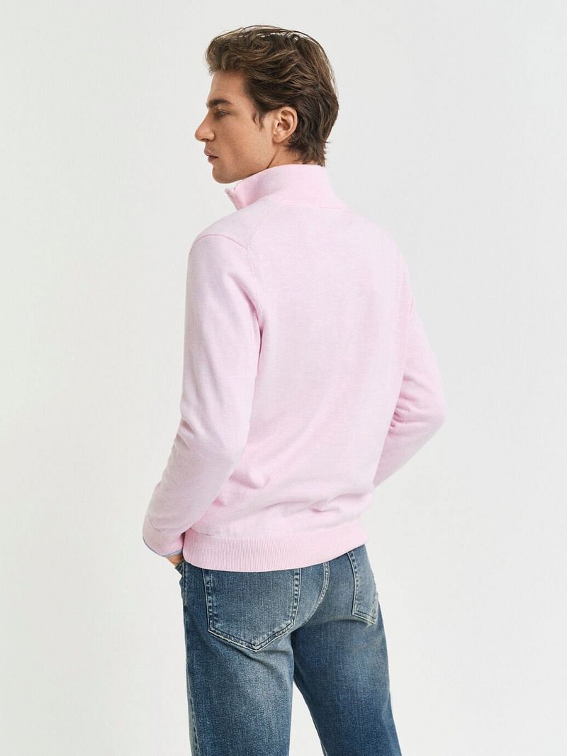 Gant Half Zip Trui Lichtroze