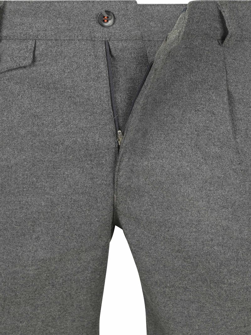 Suitable Chino Pico Pleat Flanel Grau - Größe 58 günstig online kaufen