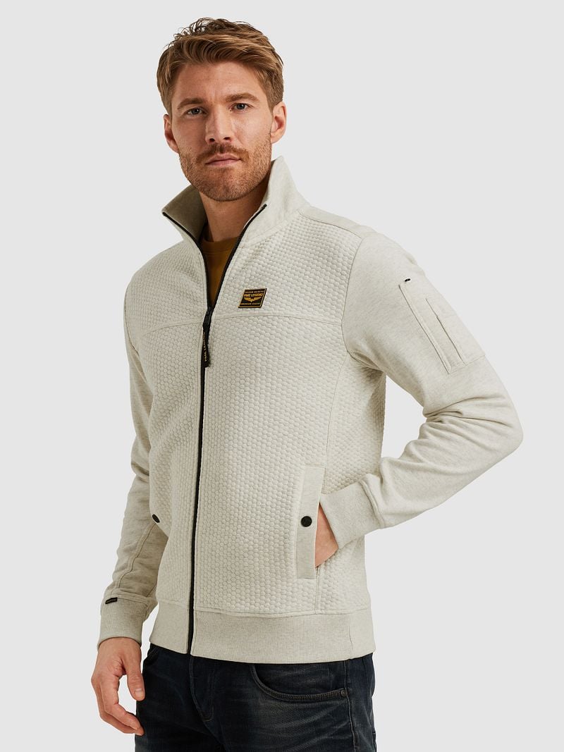 PME Legend Strickjacke Jacquard Interlock Greige - Größe 3XL günstig online kaufen