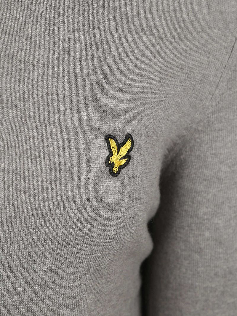 Lyle & Scott Half Zip Pull Merino Wolle Grau - Größe L günstig online kaufen