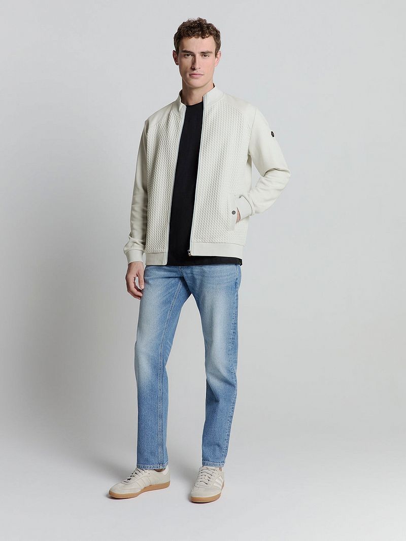 No Excess Vest Zipper Jacquard Chalk