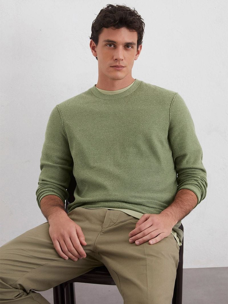 Marc O'Polo Pullover Linen Blend Groen