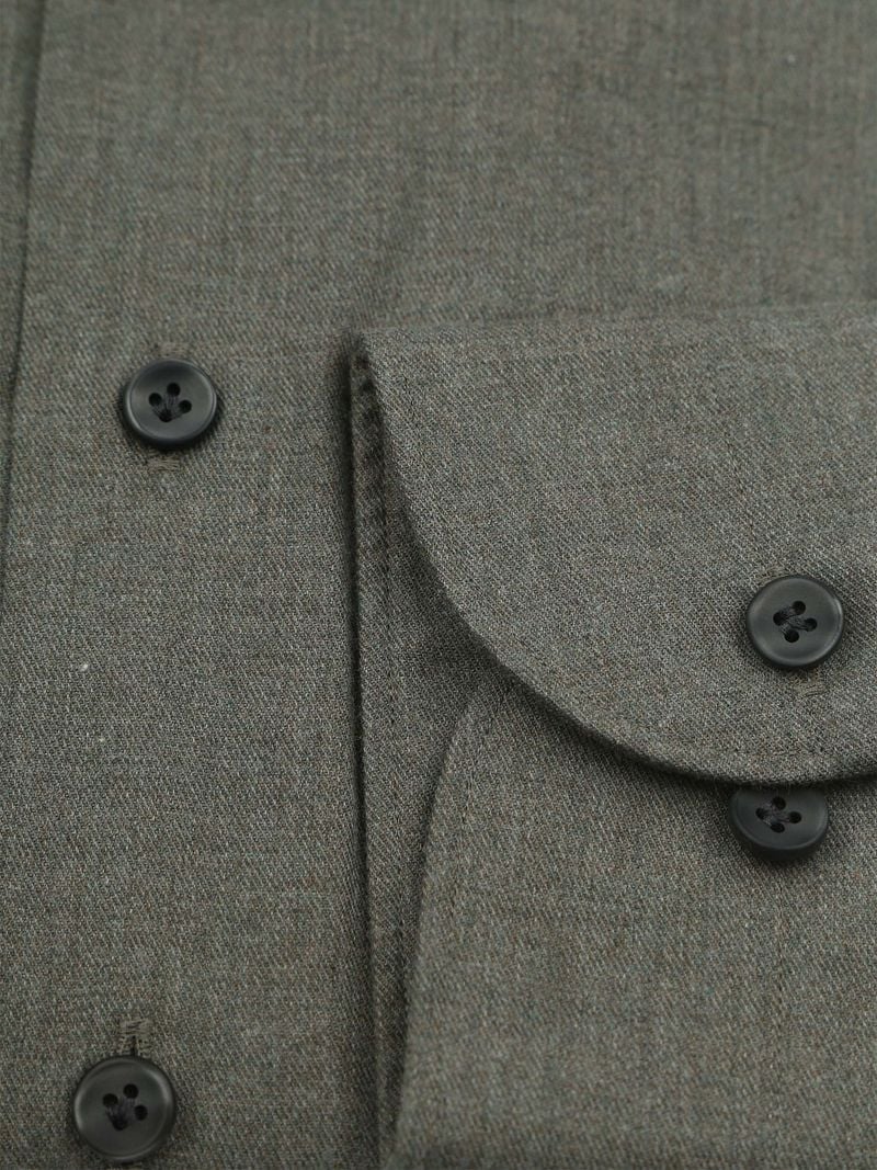 Profuomo Hemd Peached Twill Flanell Grün - Größe 43 günstig online kaufen