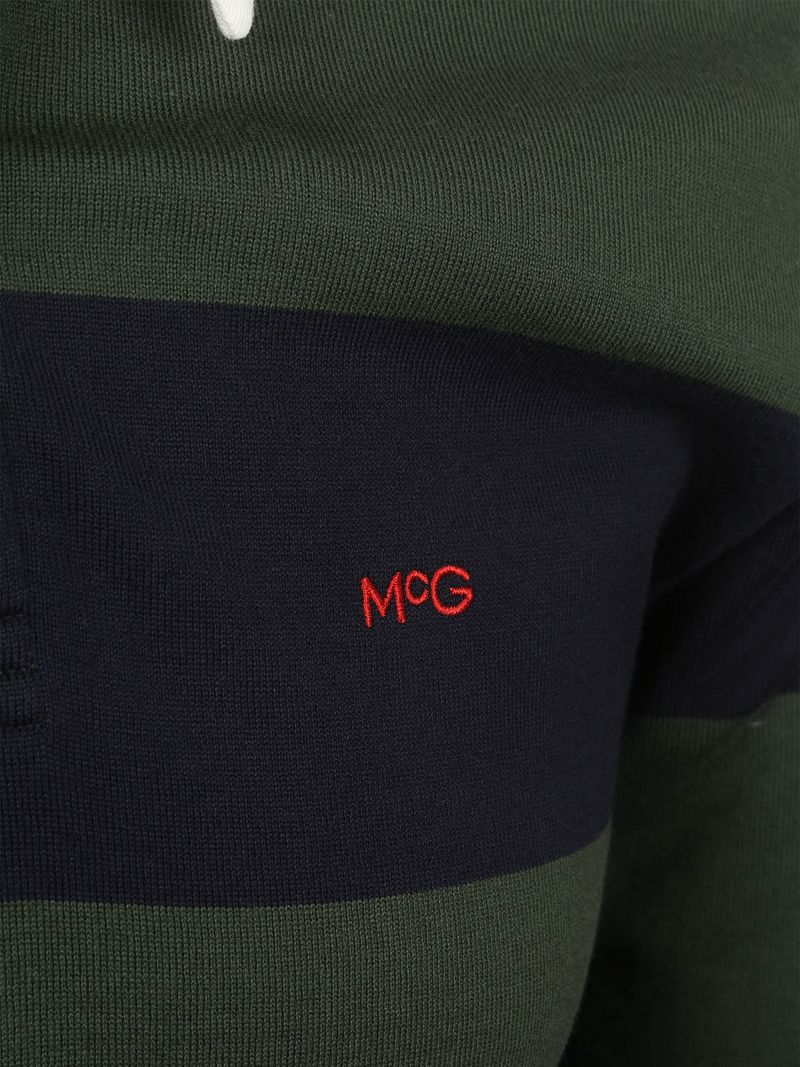 McGregor Rugbyshirt Streifen Navy Olive - Größe L günstig online kaufen