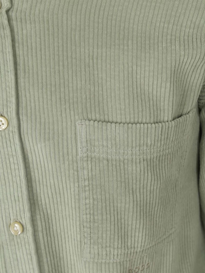 BOSS Relegant Hemd Corduroy Grün - Größe M günstig online kaufen