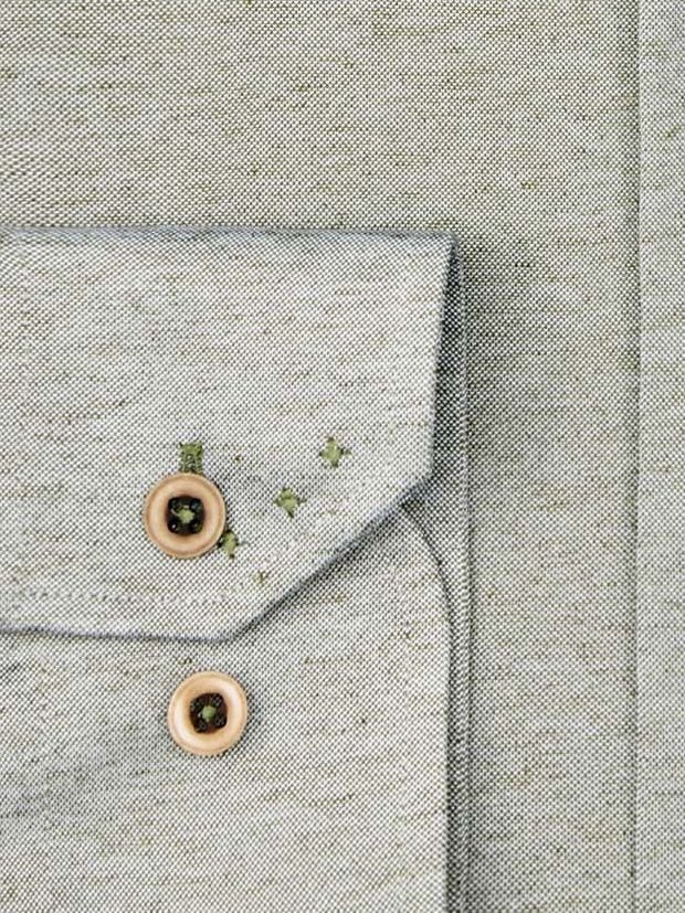 R2 Hemd Leinen Blend Grün - Größe 43 günstig online kaufen