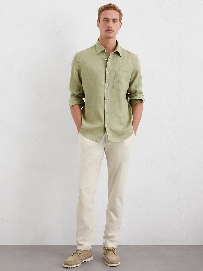 Marc O'Polo Hemd Leinen Grün - Größe XL günstig online kaufen