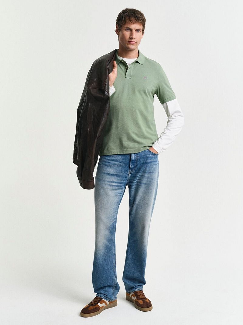 Gant Shield Piqué Poloshirt Grün - Größe 3XL günstig online kaufen