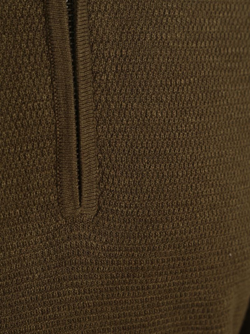 Profuomo Half Zip Pullover Structure Dunkelgrün - Größe XXL günstig online kaufen