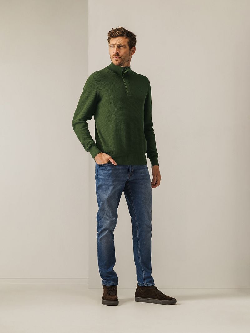 State Of Art Half Zip Pullover Structure Dunkelgrün - Größe 3XL günstig online kaufen