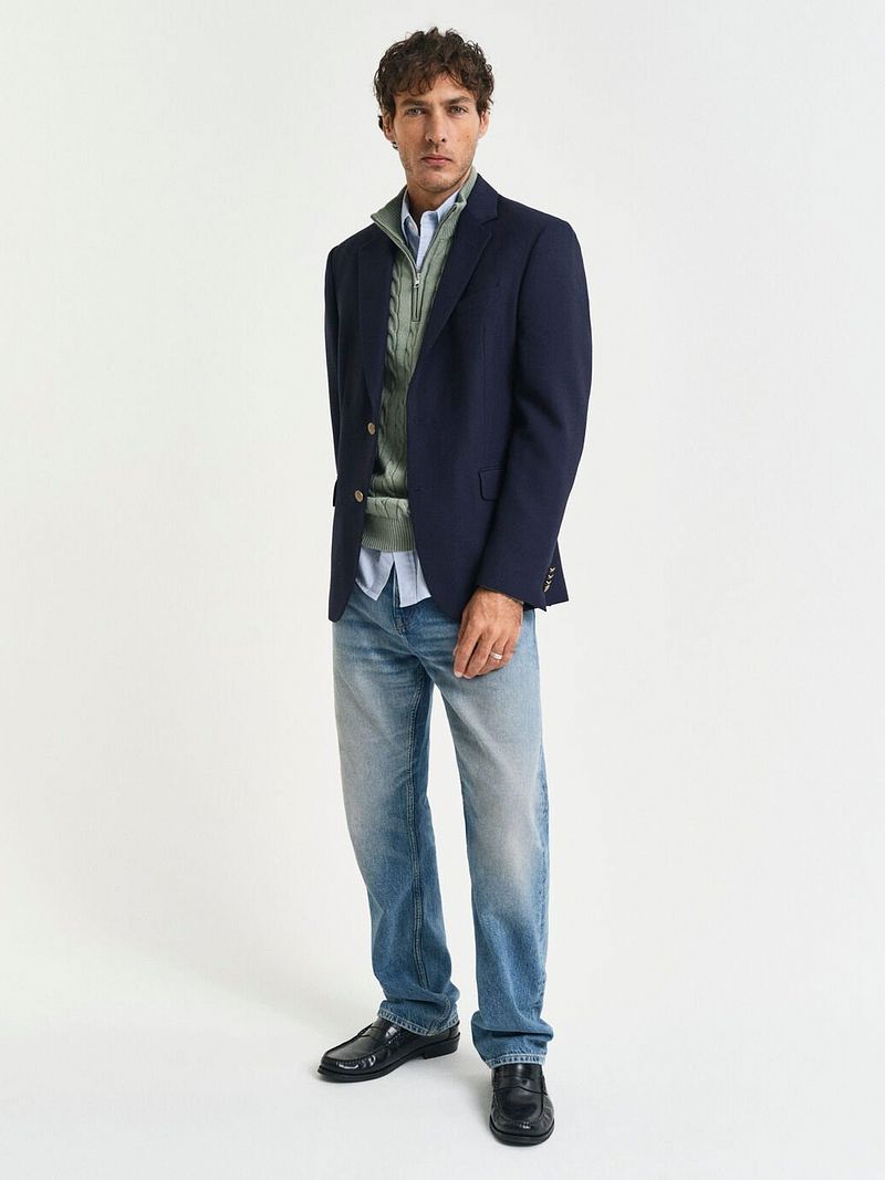 Gant Half-Zip Pullover Cable Grün - Größe XXL günstig online kaufen