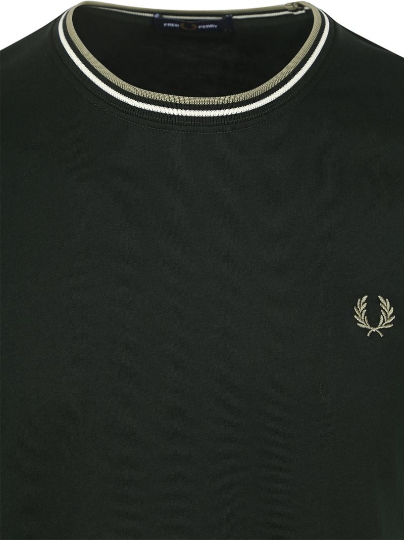 Fred Perry M1588 Twin Tipped T Shirt Dunkelgrün - Größe XXL günstig online kaufen