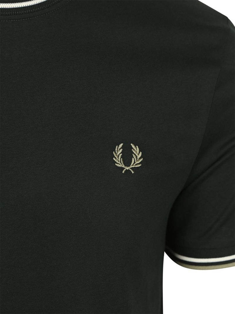 Fred Perry M1588 Twin Tipped T Shirt Dunkelgrün - Größe XL günstig online kaufen