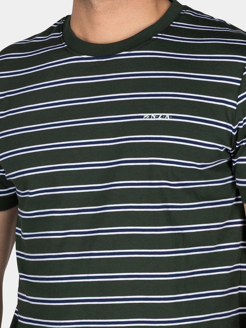 NZA T-shirt Noel Stripes Forest Green - Größe L günstig online kaufen