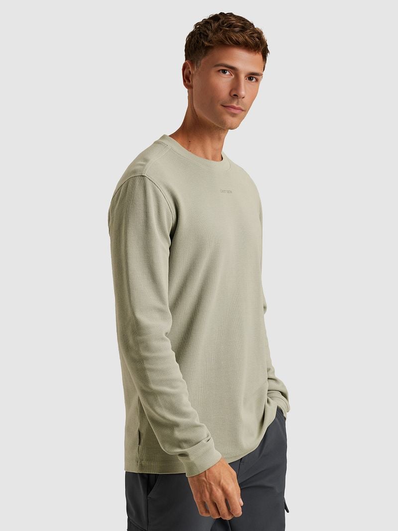 Cast Iron Longsleeve T-Shirt Waffle Hellgrün - Größe L günstig online kaufen