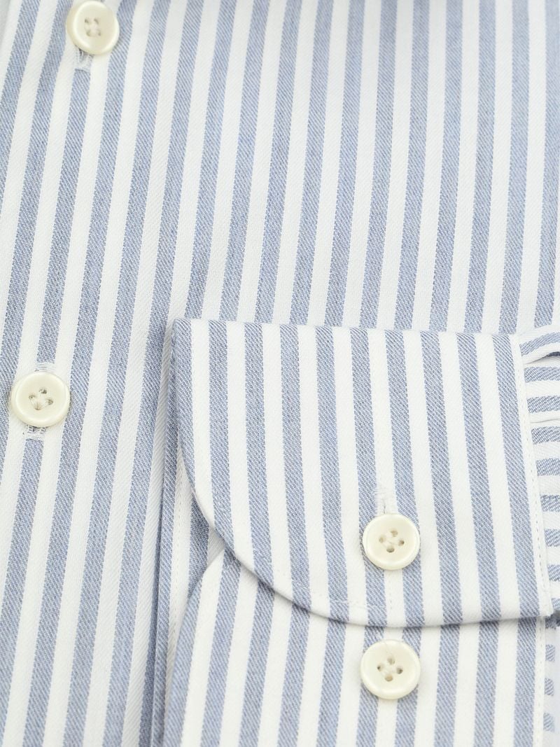 Profuomo Hemd Peached Streifen Flanell Blau - Größe 42 günstig online kaufen