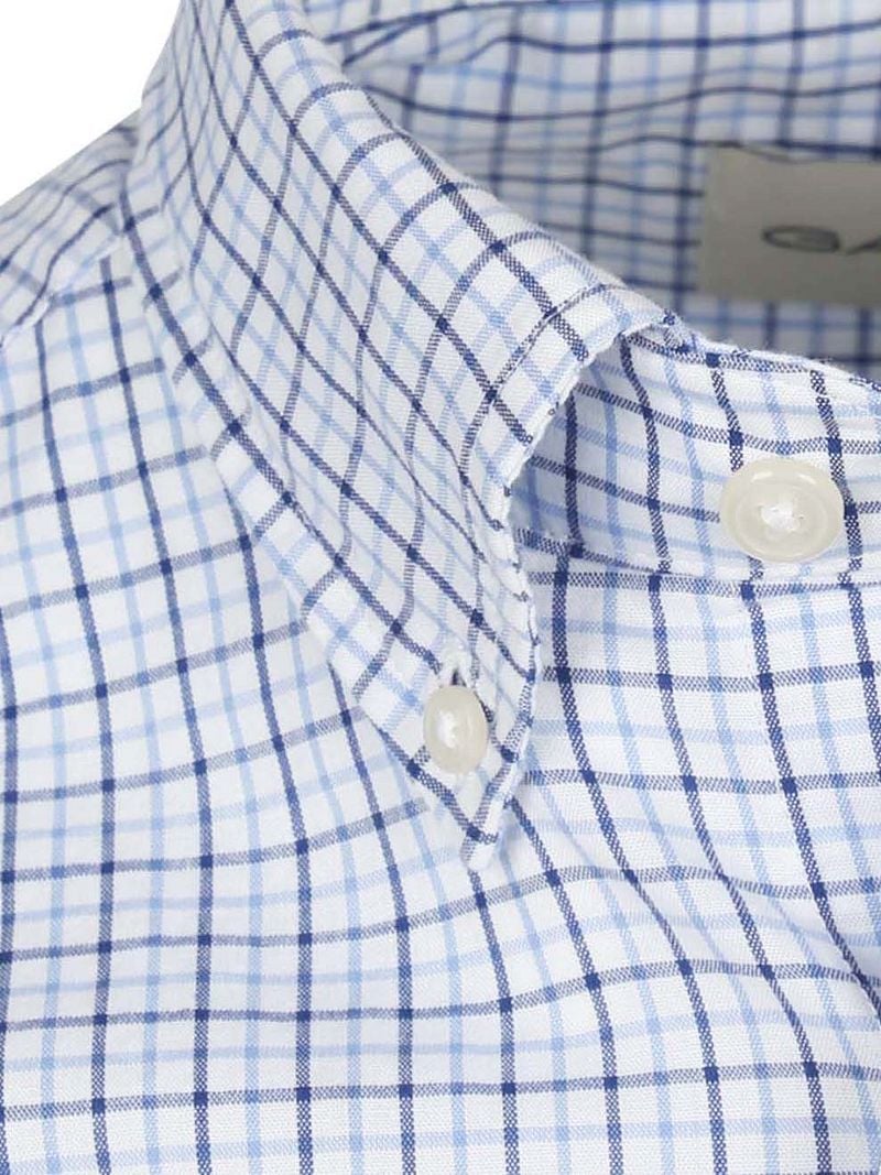 Gant Casual Hemd Poplin Blau kariert - Größe M günstig online kaufen