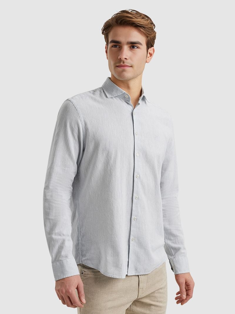 Vanguard Hemd Leinen Blend Hellblau - Größe M günstig online kaufen
