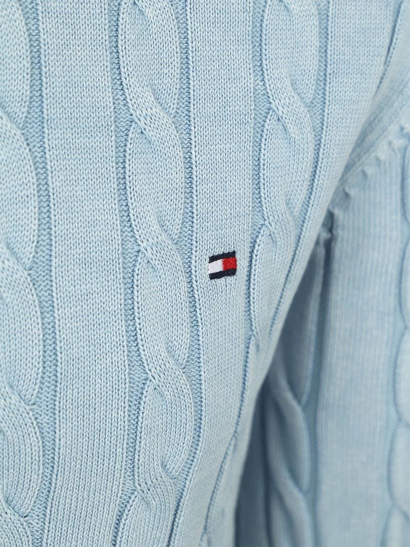 Tommy Hilfiger Pullover Cable Hellblue - Größe L günstig online kaufen