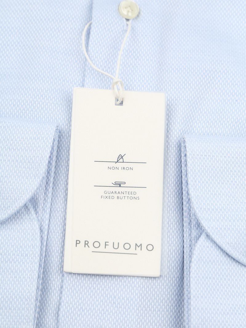 Profuomo Basketweave Overhemd Lichtblauw