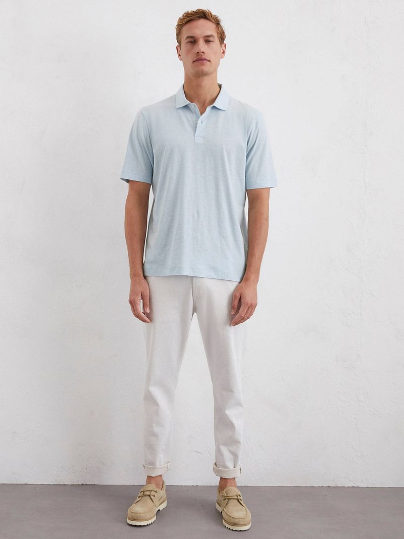 Marc O'Polo Poloshirt Slubs Starlight Blauw