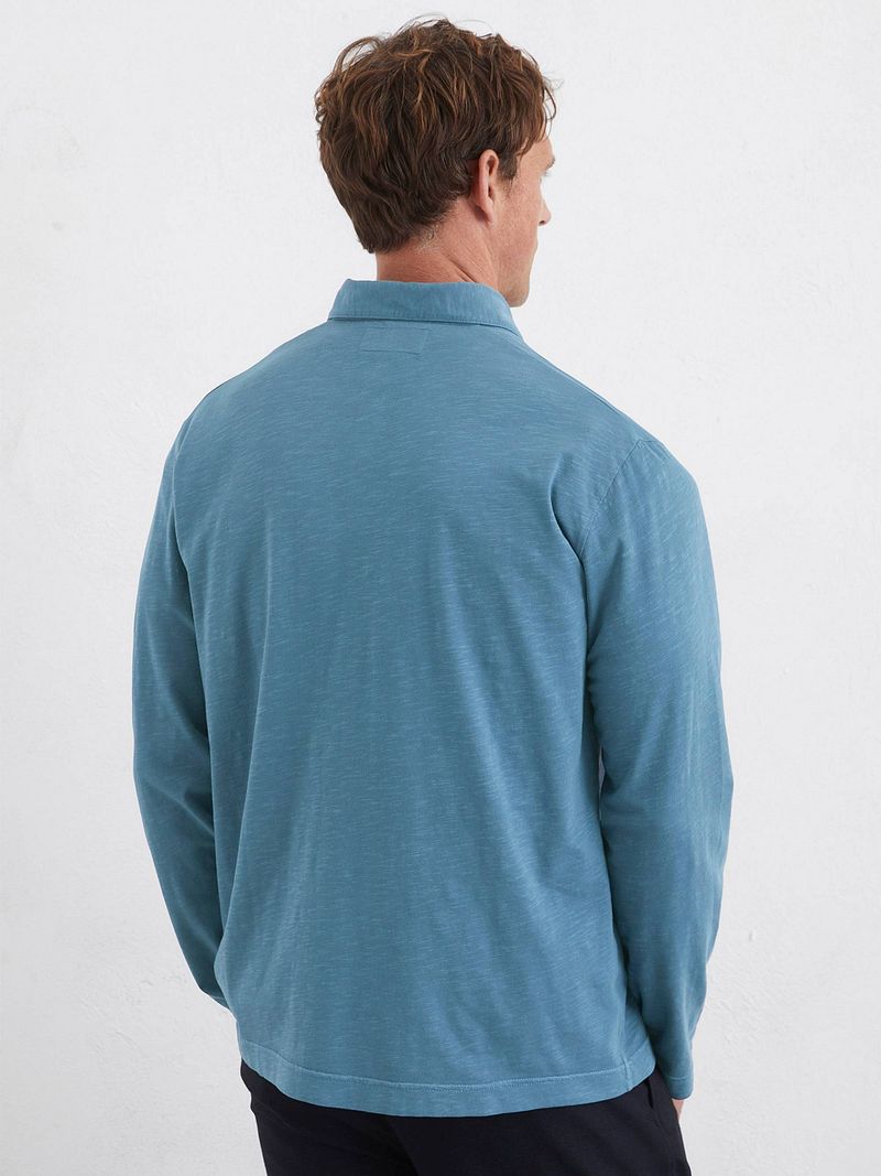 Marc O'Polo Longsleeve Poloshirt Blauw