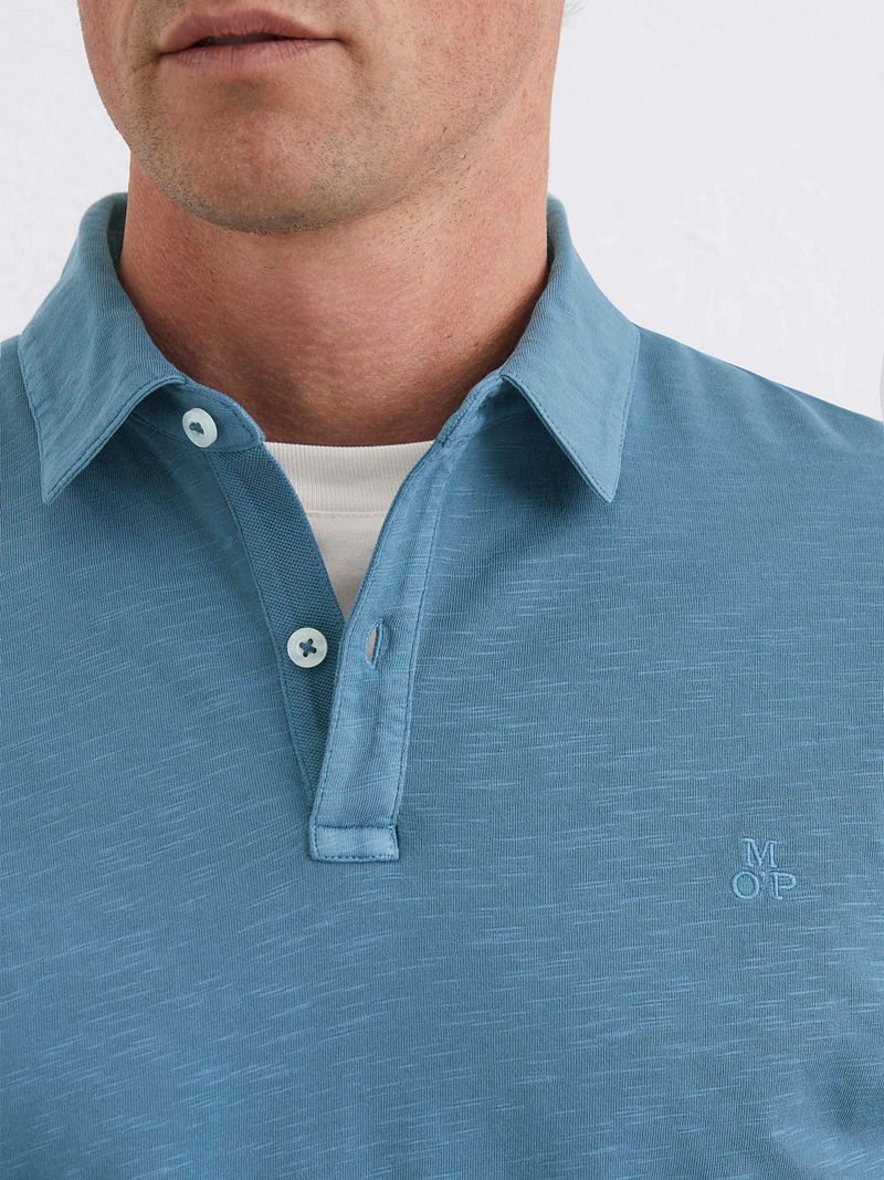 Marc O'Polo Longsleeve Poloshirt Blauw