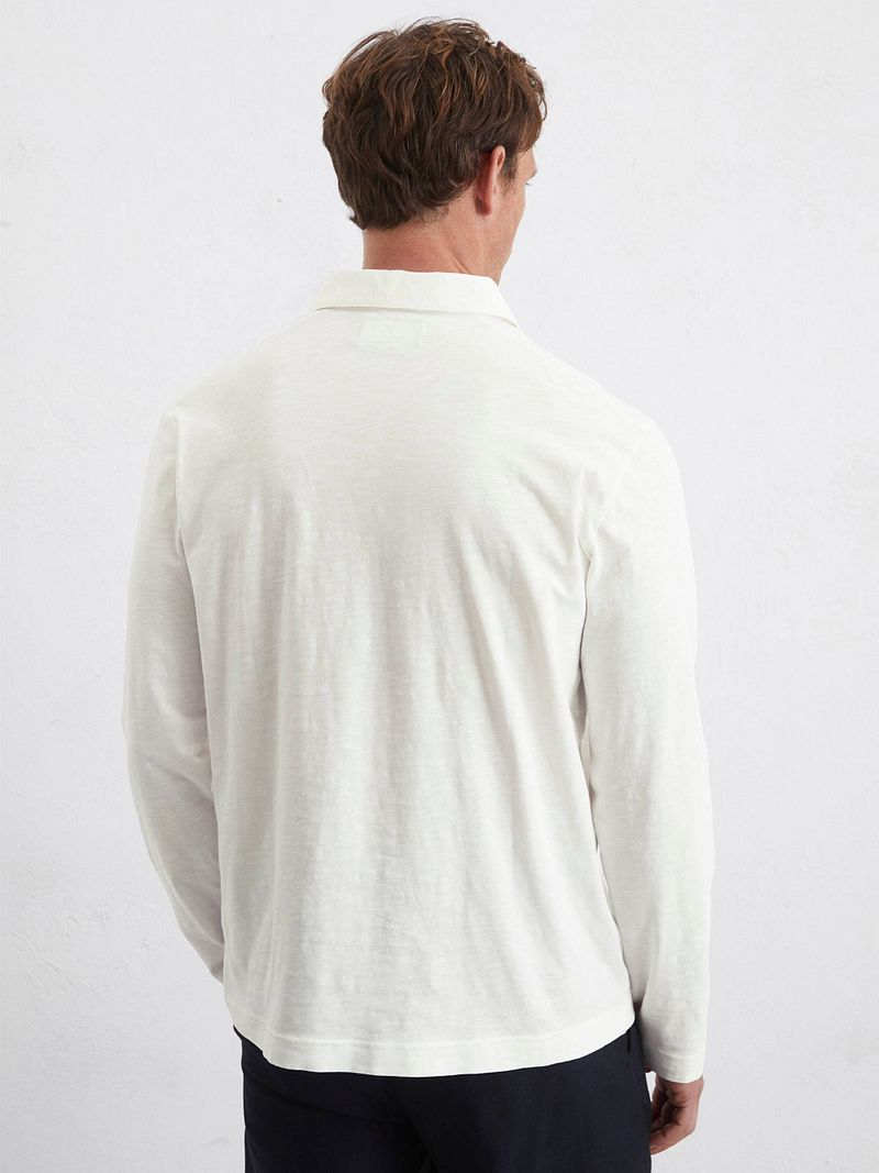 Marc O'Polo Longsleeve Poloshirt Off White