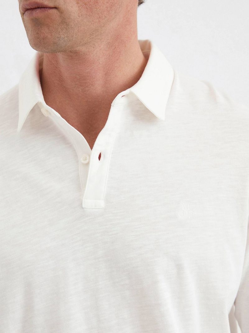 Marc O'Polo Longsleeve Poloshirt Off White