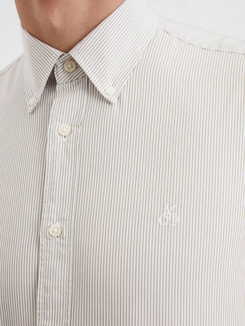 Marc O'Polo Overhemd Poplin Streep Grijs