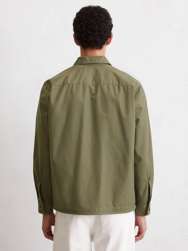 Marc O'Polo Overshirt Linnen Blend Olijfgroen