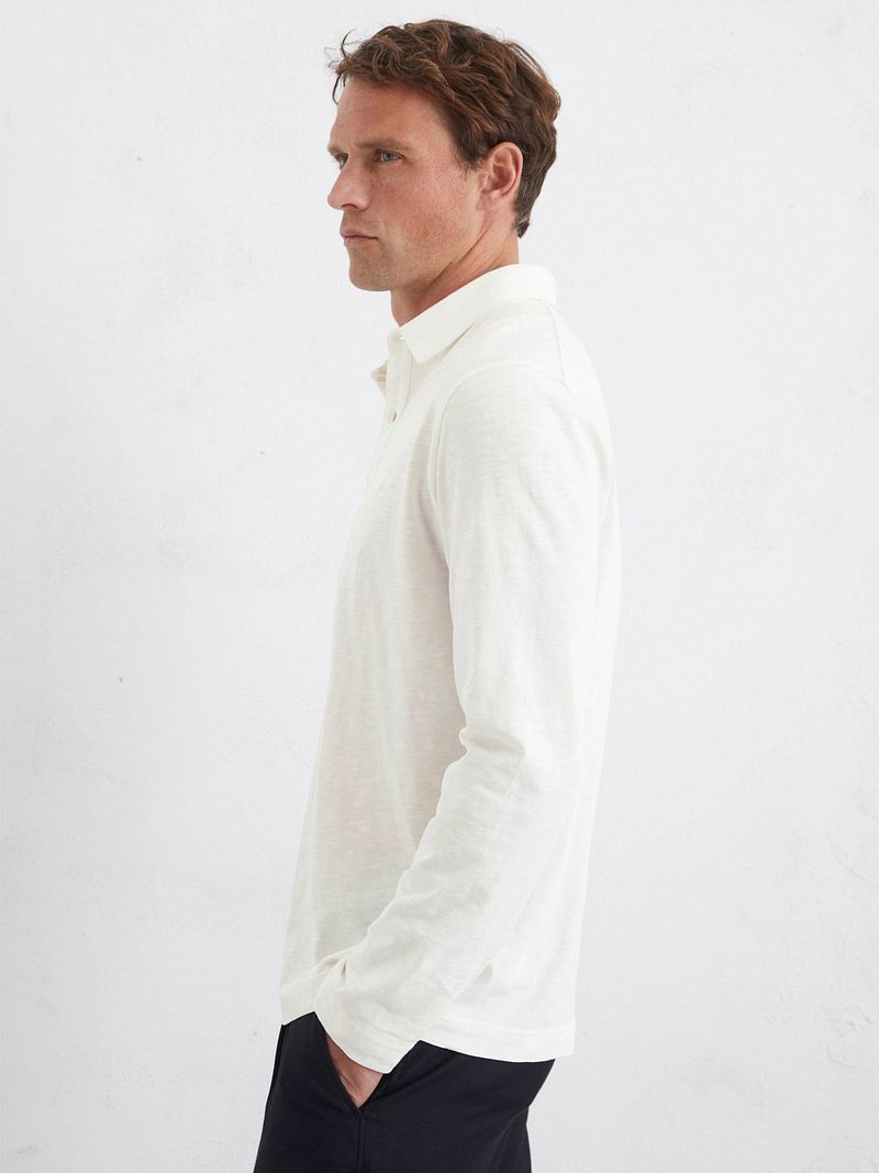 Marc O'Polo Longsleeve Poloshirt Off White