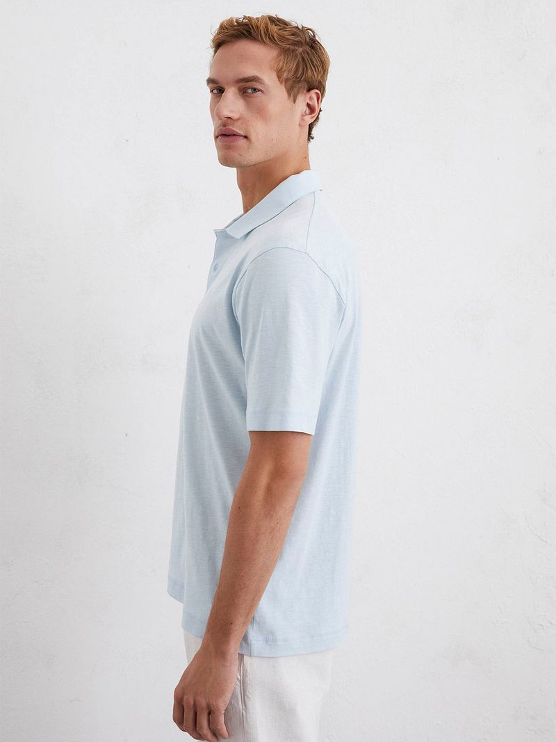 Marc O'Polo Poloshirt Slubs Starlight Blauw