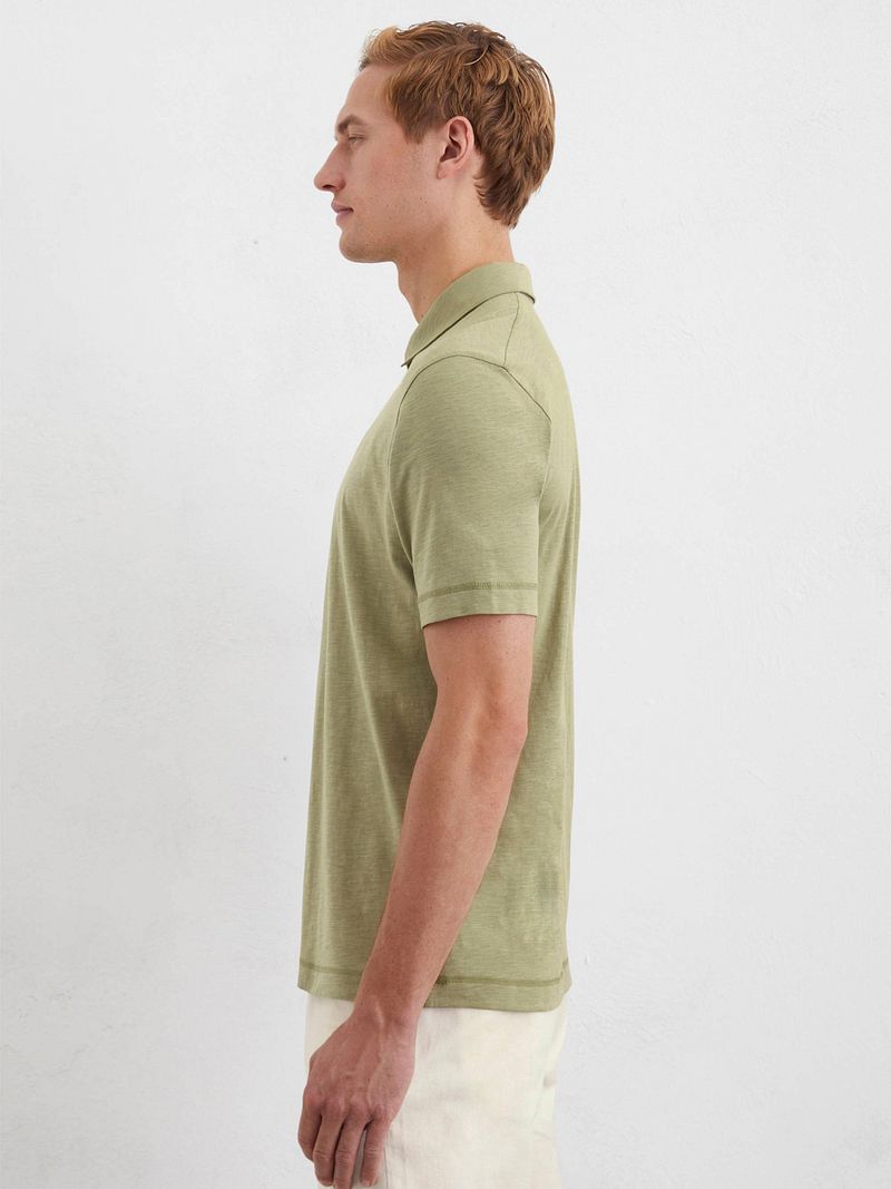 Marc O'Polo Poloshirt Slubs Sage Groen