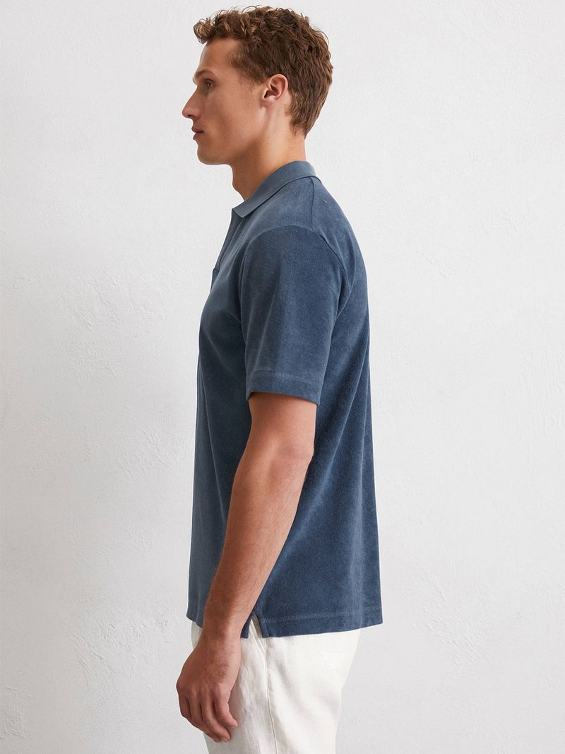 Marc O'Polo Poloshirt Riva Terry Cloth Blauw
