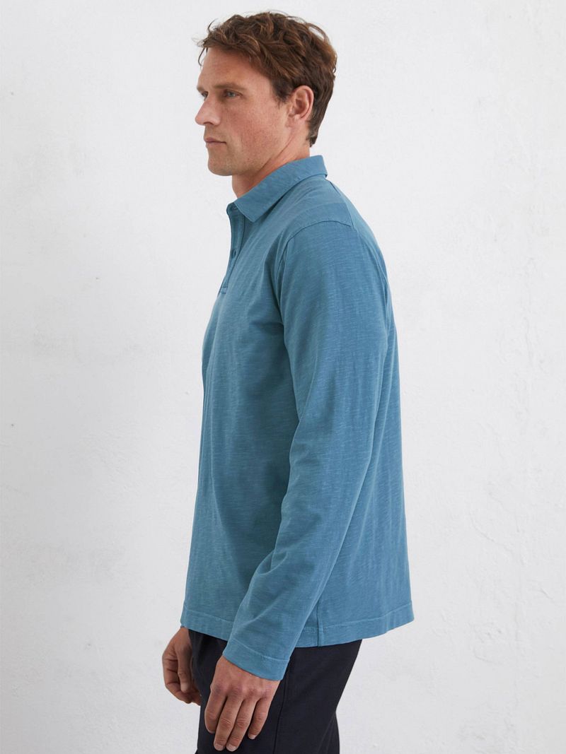 Marc O'Polo Longsleeve Poloshirt Blauw
