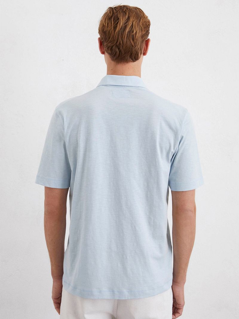 Marc O'Polo Poloshirt Slubs Starlight Blauw