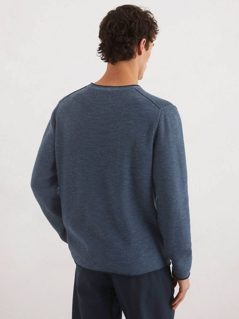 Marc O'Polo Pullover Crewneck Cotton Linen Dark Blue
