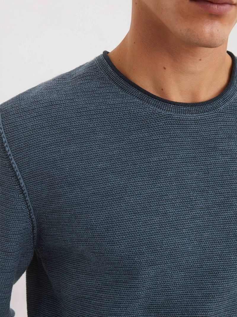 Marc O'Polo Pullover Crewneck Cotton Linen Dark Blue