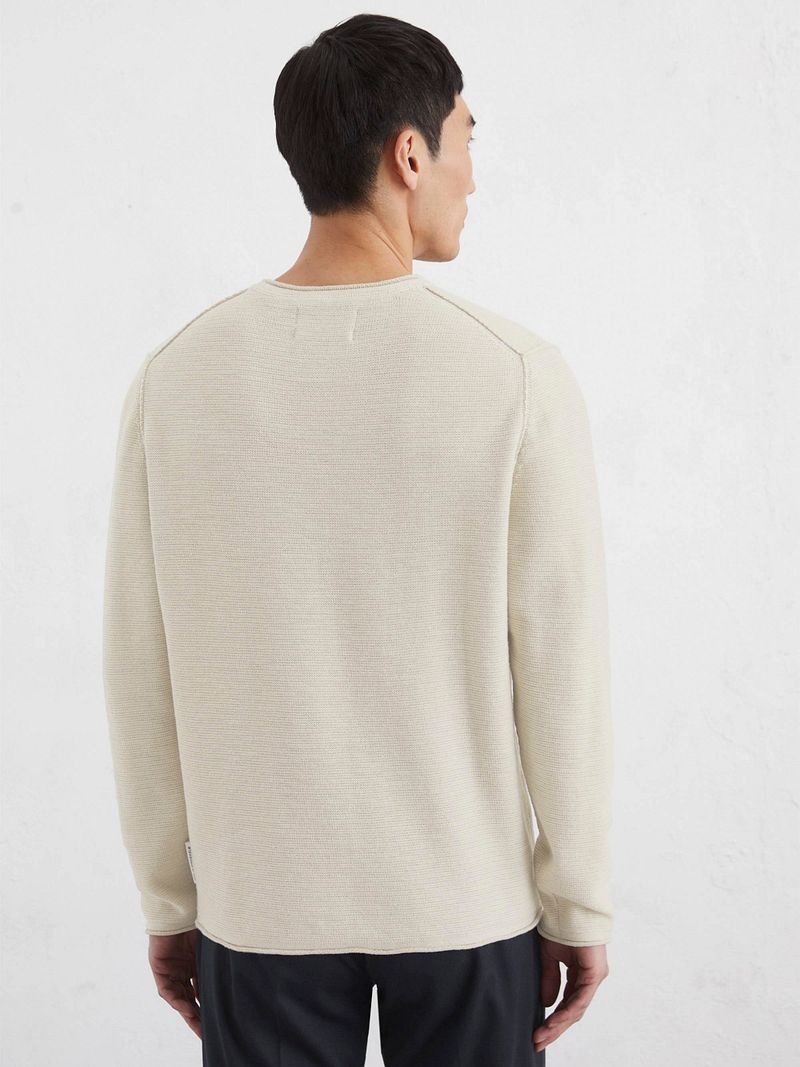 Marc O'Polo Pullover Crewneck Cotton Linen Gray Silk
