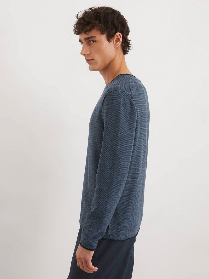 Marc O'Polo Pullover Crewneck Cotton Linen Dark Blue